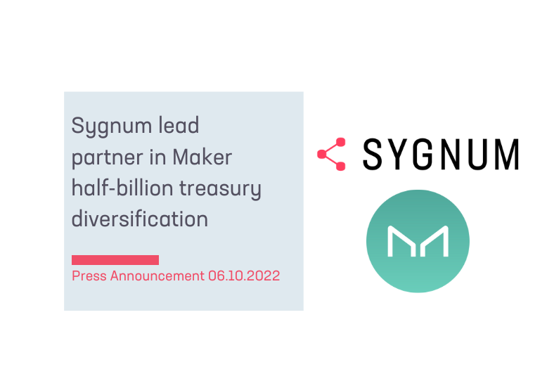 Sygnum lead partner in Maker half-billion treasury diversification