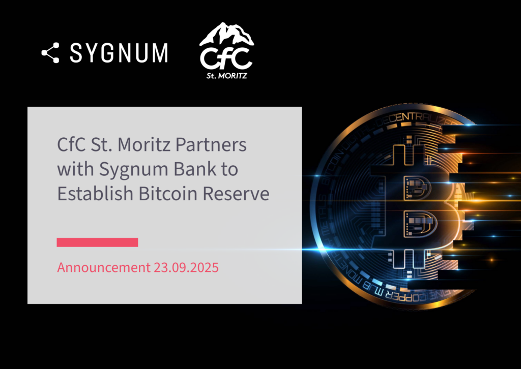CfC St. Moritz Partners with Sygnum Bank to Establish Bitcoin Reserve