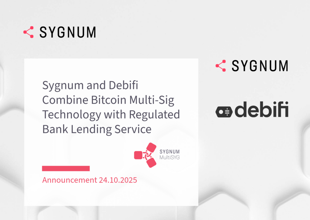 Sygnum and Debifi Combine Bitcoin Multi-Sig Technology with Regulated Bank Lending Service